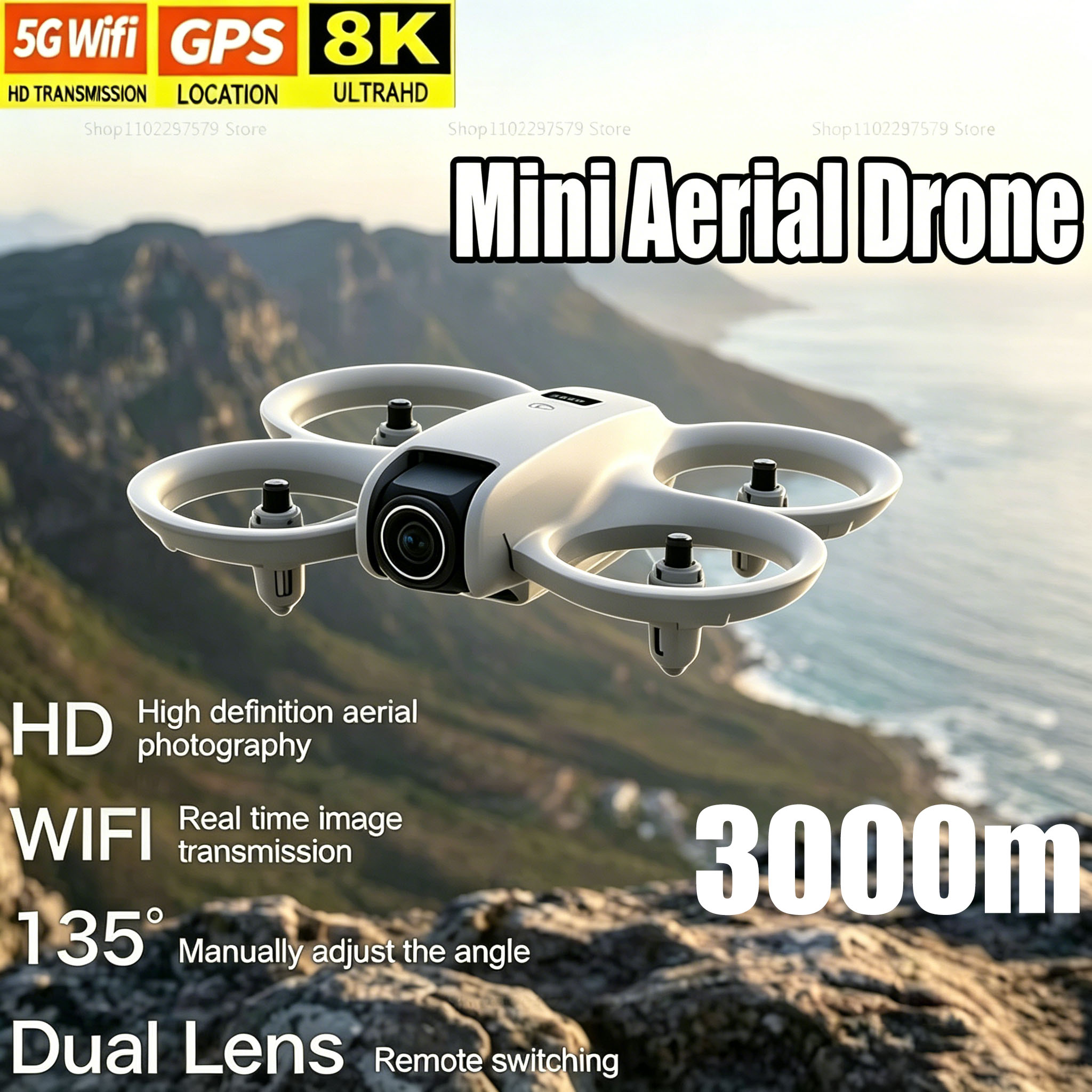 Drone Rc Foldable - Мини-дрон с камерой 8K HD, FPV,
