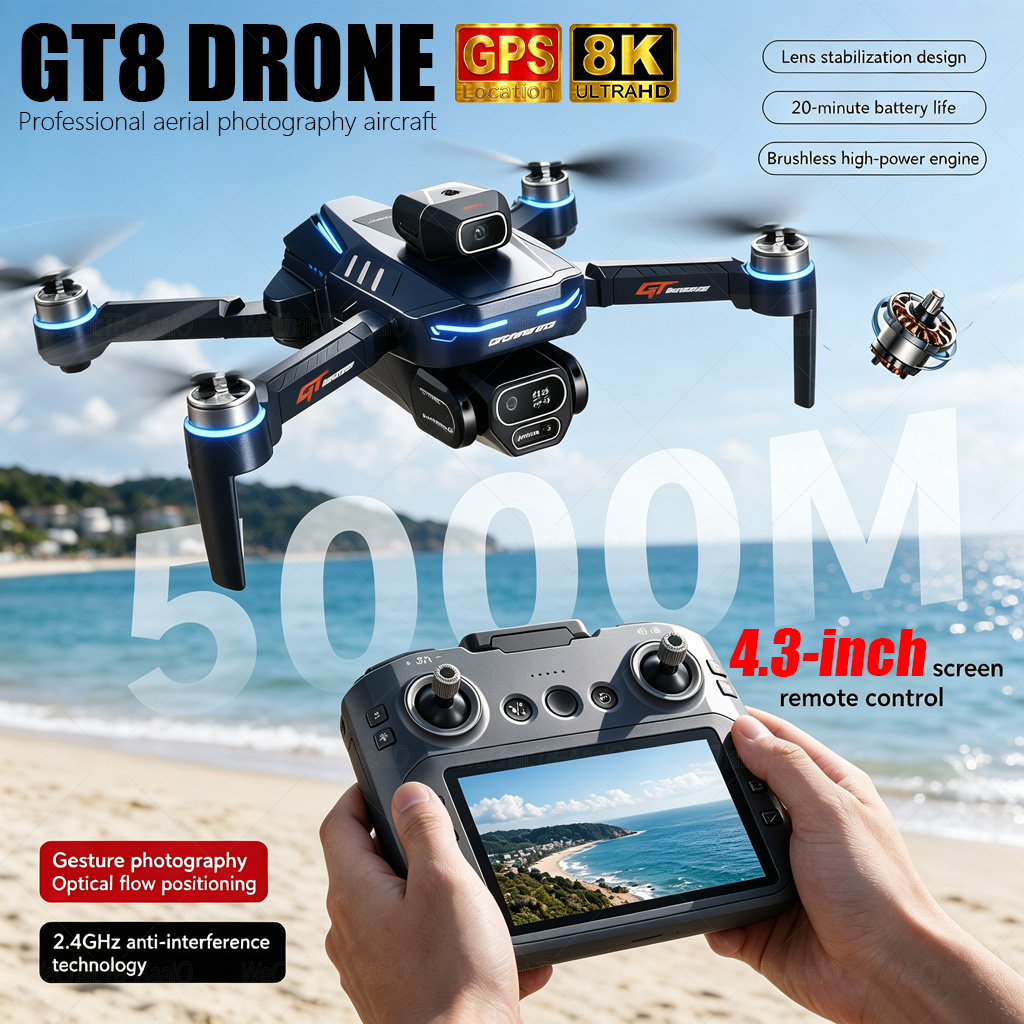 НОВЫЙ Дрон GT8 HD RC с двумя п – обзор и цена Drone Rc Foldable