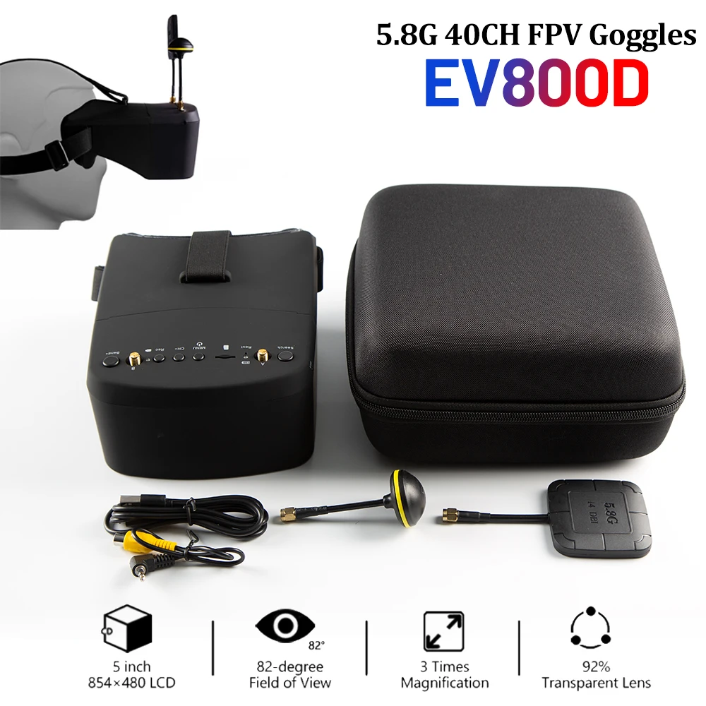 Очки FPV SkyDElEV800D 5 дюймов – обзор и цена Fpv Goggles Headset