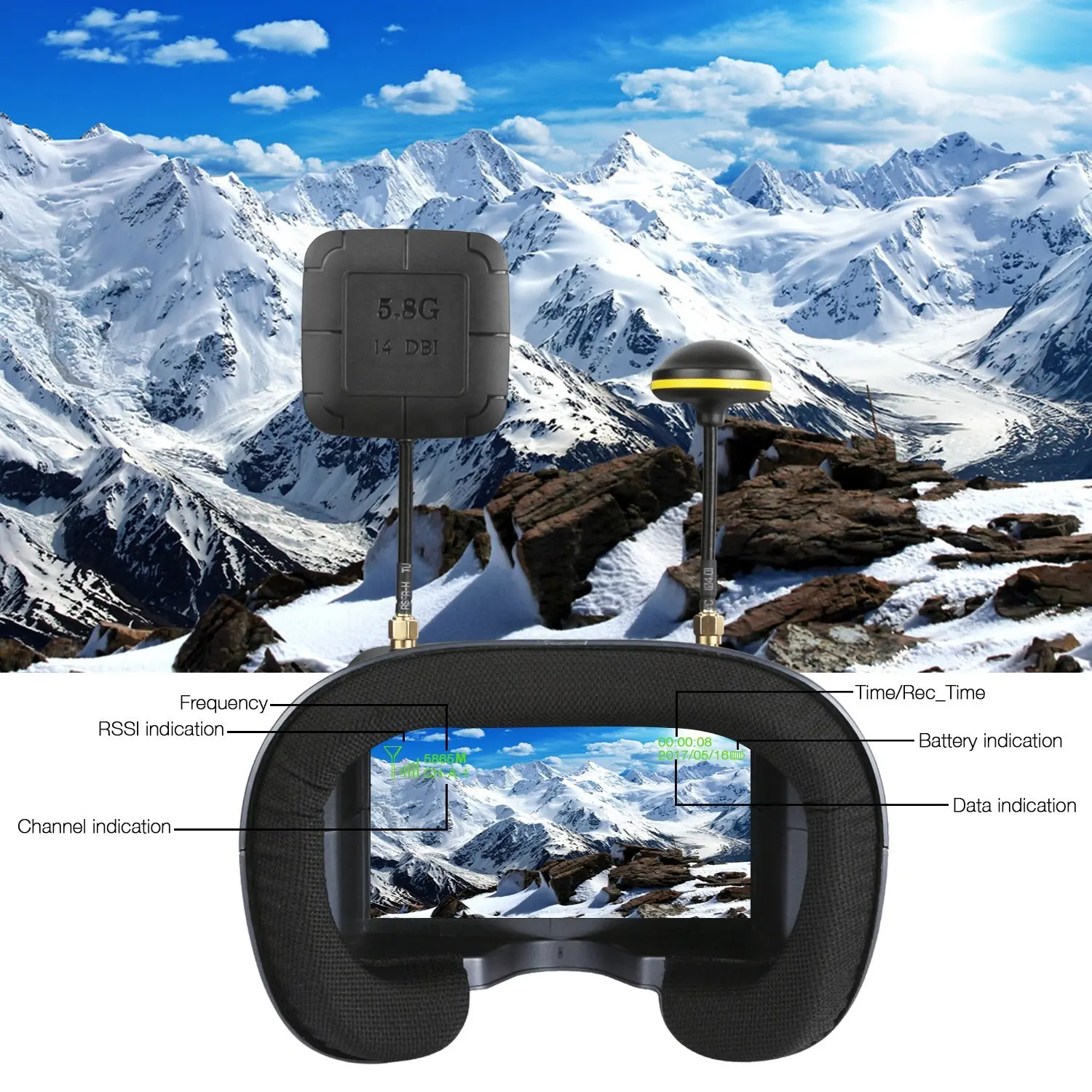 5,8G 40CH 4,3-дюймовая видеога – обзор и цена Fpv Goggles Headset