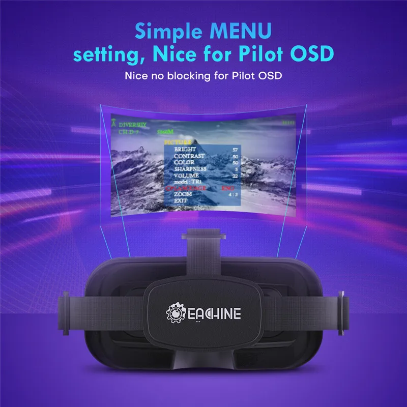 FPV-очки SmCpEachine EV800DM с – обзор и цена Fpv Goggles Headset